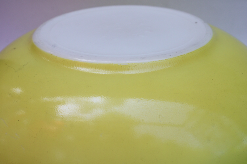 photo of vintage Pyrex primary yellow aqua red mixing bowls 404 403 402 MCM frankenstack retro colors!  #12